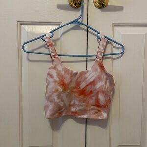 Pink and Orange Tie-Dye Sports Bra